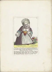 La naine Mademoiselle Poupon, comme une belle parisienne, vers 1710