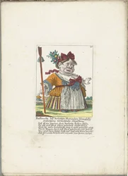 La naine Ruffanella en bergère, ca. 1710 (série: Il Callotto resurcitato ou Nouveau cabinet des nains)