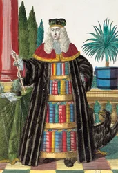 Docteur, gravure de Assemblage des nouveau manouvries habilles par Martin Engelbrecht