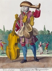Joueur de luth, gravure de 