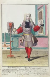 Le perruquier, publié à Augsbourg, vers 1735