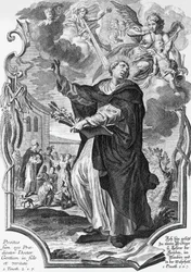 Vincent Ferrier (1350-1419), dominicain espagnol, gravure de Martin Engelbrecht (1684-1756)