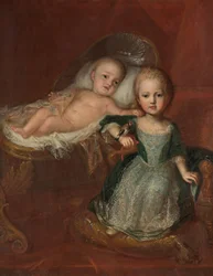 French : Prince Johann Theodor, fils de Max Emanuel, avec un de ses frères Johann Theodor of Bavaria and his brother
