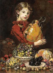 Monarosa, fille du peintre, en vendeuse de fruits