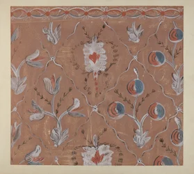 Détail de mur peint à la main, c. 1939