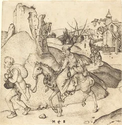 Famille de Paysans Allant au Marché