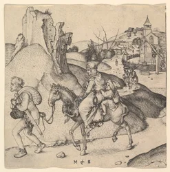 Famille de paysans allant au marché, vers 1435-1491