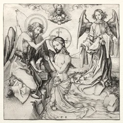 Le Baptême du Christ dans le Jourdain, vers 1480-90