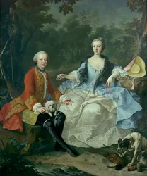 Comte Giacomo Durazzo 1717-1794 en chasseur avec sa femme, probablement début des années 1760