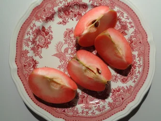 Assiette en porcelaine de Villeroy et Boch avec pomme rouge