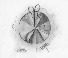 Étude graphite rasoir arbre (Hommage à Joseph Beuys)