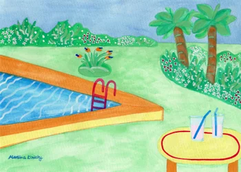 Avant la pluie à la piscine