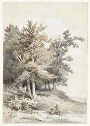 Lisière de forêt avec figures