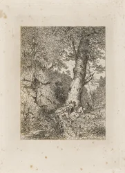 Guerriers au repos sous un arbre