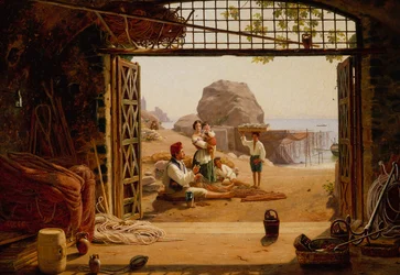 Une famille de pêcheurs napolitains