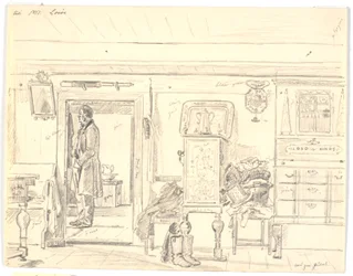 Maison paysanne avec homme debout, Læsø