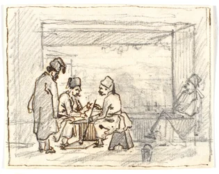 Orientaux jouant aux cartes