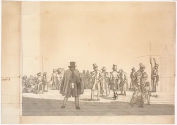 Étude préliminaire pour le tableau "Le bâtiment de l