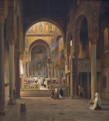 Intérieur de la Chapelle Palatine à Palerme, Italie