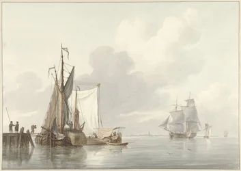Vue de rivière avec navires amarrés