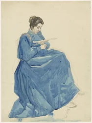 Femme assise lisant