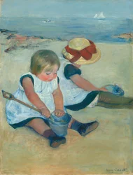 Enfants jouant sur la plage, 1884