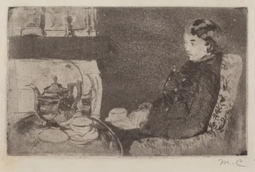 Lydia prenant le thé