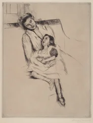 Reine et Margot Assises sur un Canapé (No. 2)
