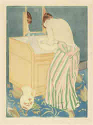Femme se baignant