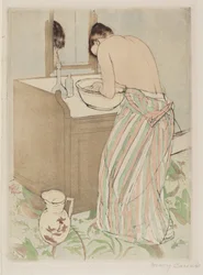 Femme se baignant