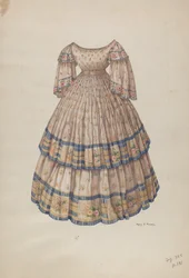 Robe avec jupon cerceau, 1935-1942