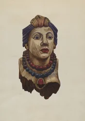 Figure de proue de princesse indienne, vers 1938