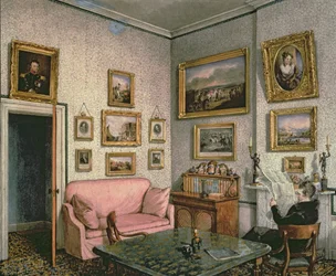 Le bureau du colonel Norcliffe à Langton Hall, c.1837