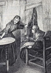 Une fille et une mère attendant l