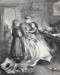 Une veuve avec ses enfants