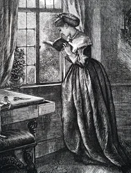 Une jeune femme lisant près d