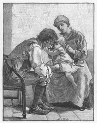 Scène de Silas Marner par George Eliot, 1882