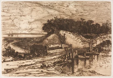Baie de Gardiner, Long Island, vue de Fresh Pond