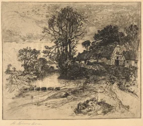 Paysage avec ferme