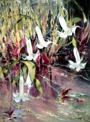 Daturas dans le jardin de Monet