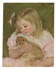 Sara tenant un chat, vers 1907-08 (huile sur toile)