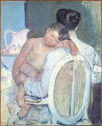 Femme assise avec un enfant dans ses bras, c.1890