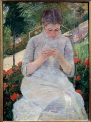 Jeune fille dans le jardin