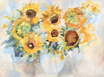 Nature morte au tournesol éclatant