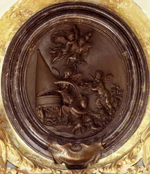 Putti distillant des roses