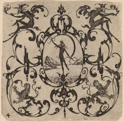 Ornement avec grotesque