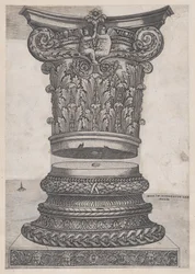Speculum Romanae Magnificentiae : Chapiteau et base décorés, vers 1537