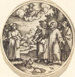 Christ avec trois de ses apôtres