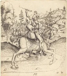 Chevalier et dame à cheval