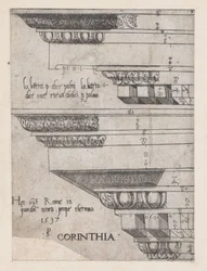 Speculum Romanae Magnificentiae : Entablement corinthien, 1537